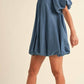 Klesis - Denim Puff Sleeve Bubble Mini Dress