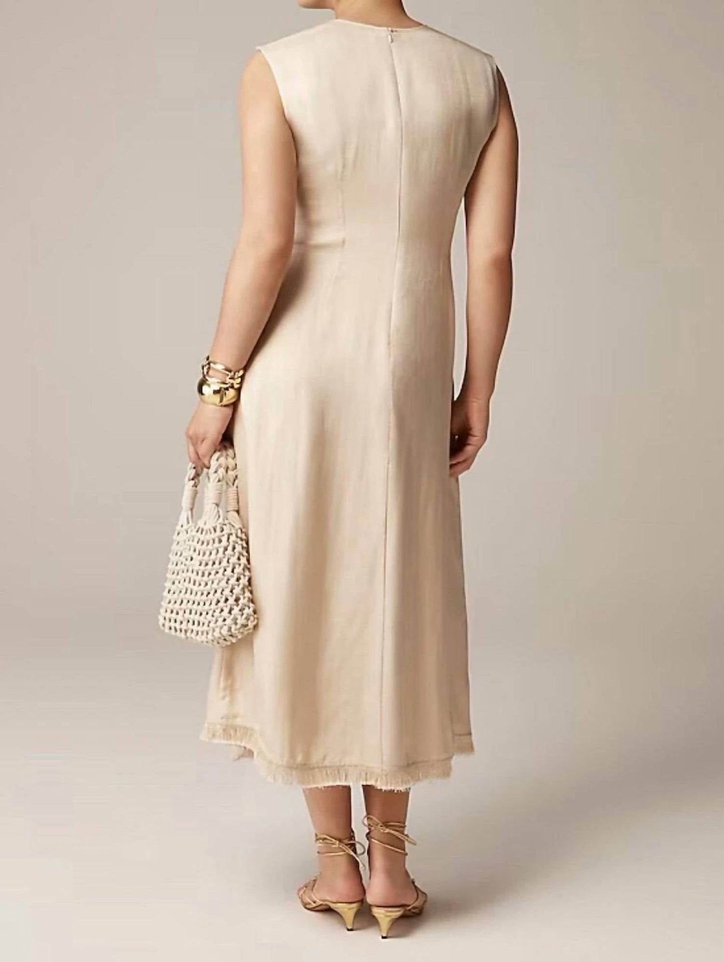 J.Crew - Fringe-trim Dress In Glossy Twill