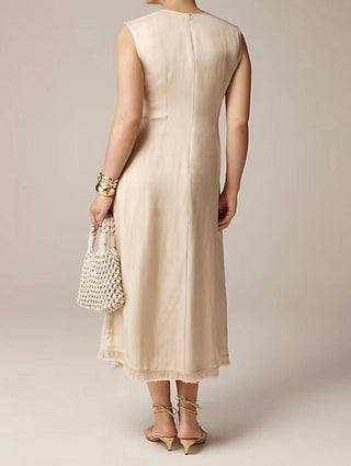 J.Crew - Fringe-trim Dress In Glossy Twill