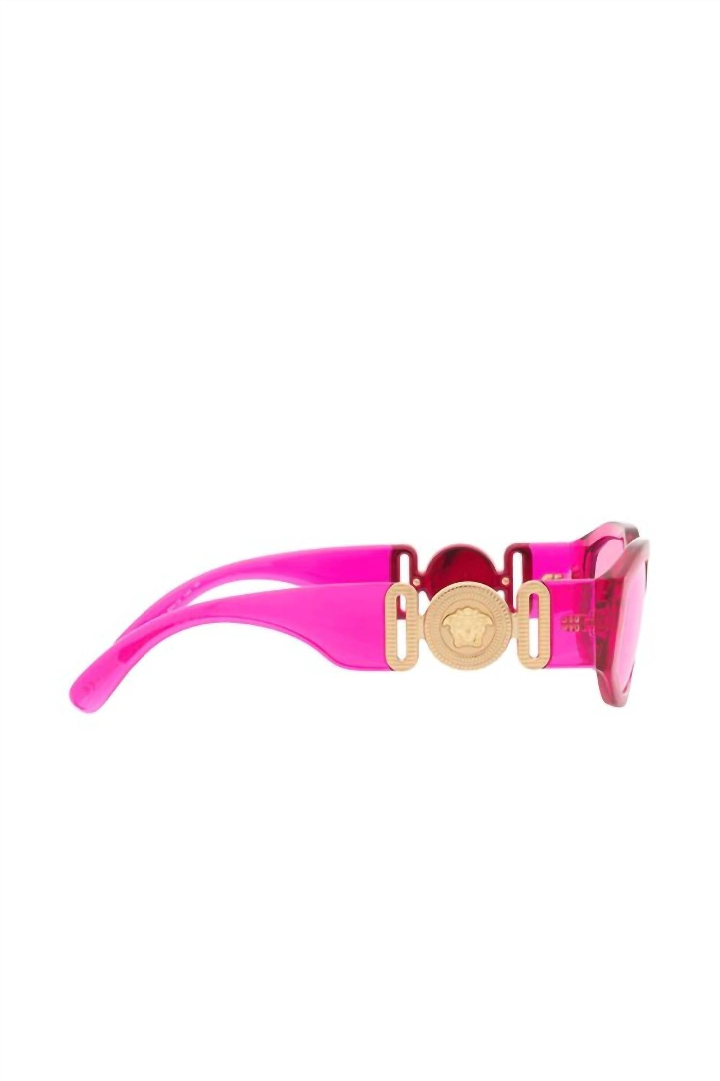 Versace - Geometric Plastic Sunglasses with Pink Lens