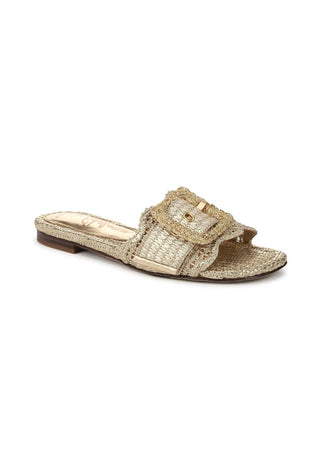 Sam Edelman - Women's Bambi Metallic Raffia Slide Sandals