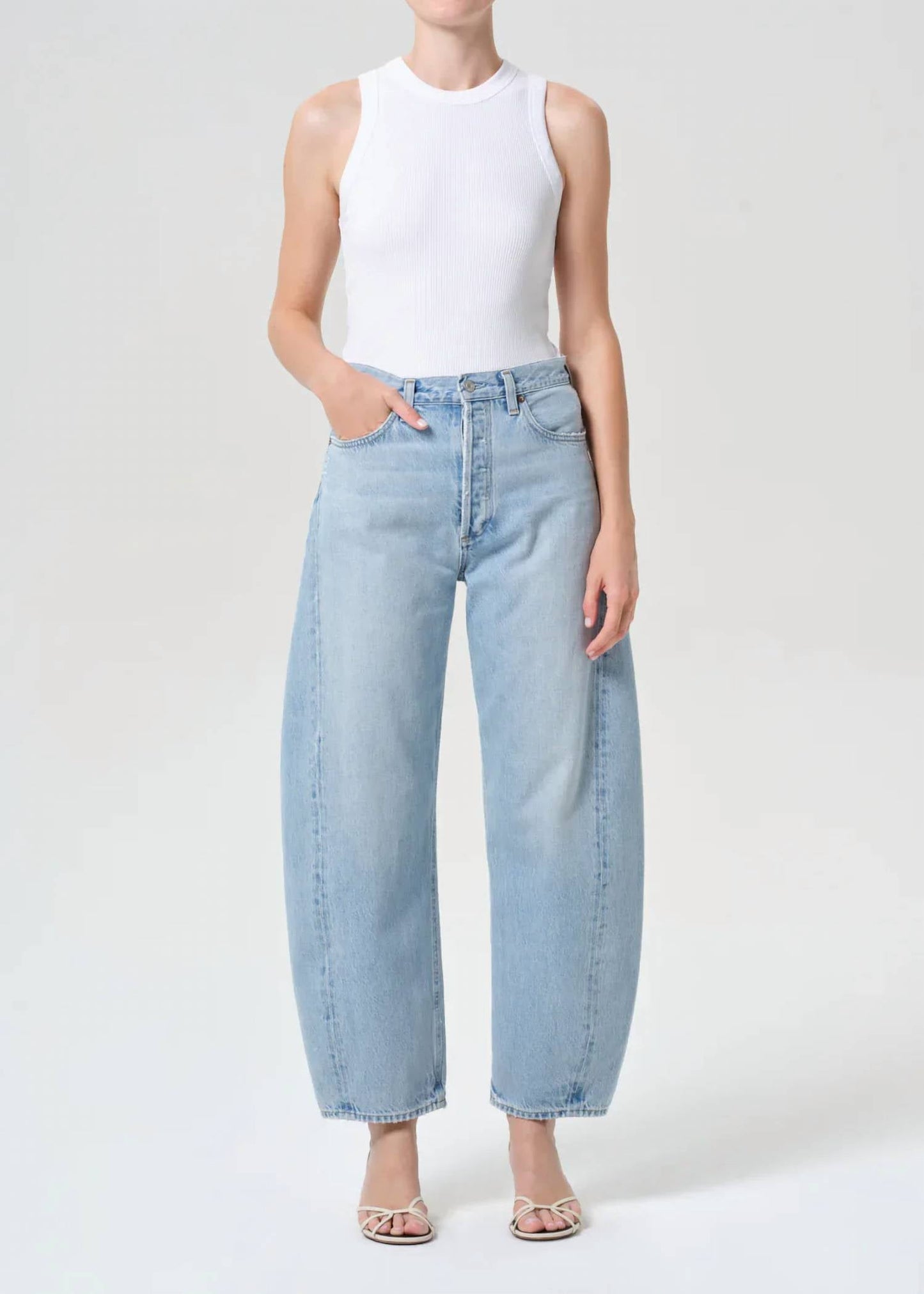 Agolde - High Rise Pieced Tapered Jeans