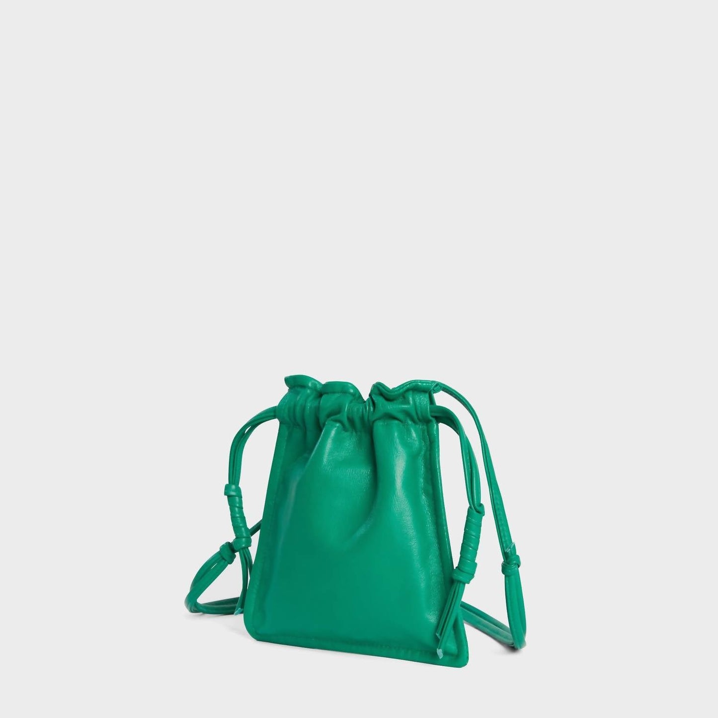 Lemiz - Women's Mini Bowie Drawstring Crossbody Leather Bag