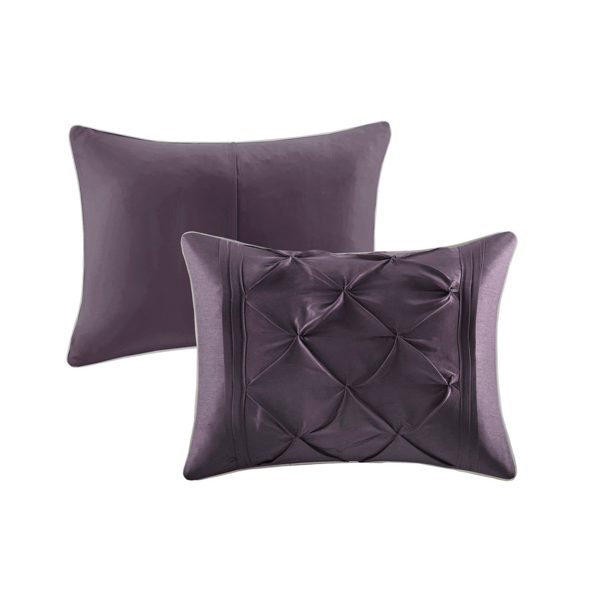 7 Piece Tufted Comforter Set Plum California King
