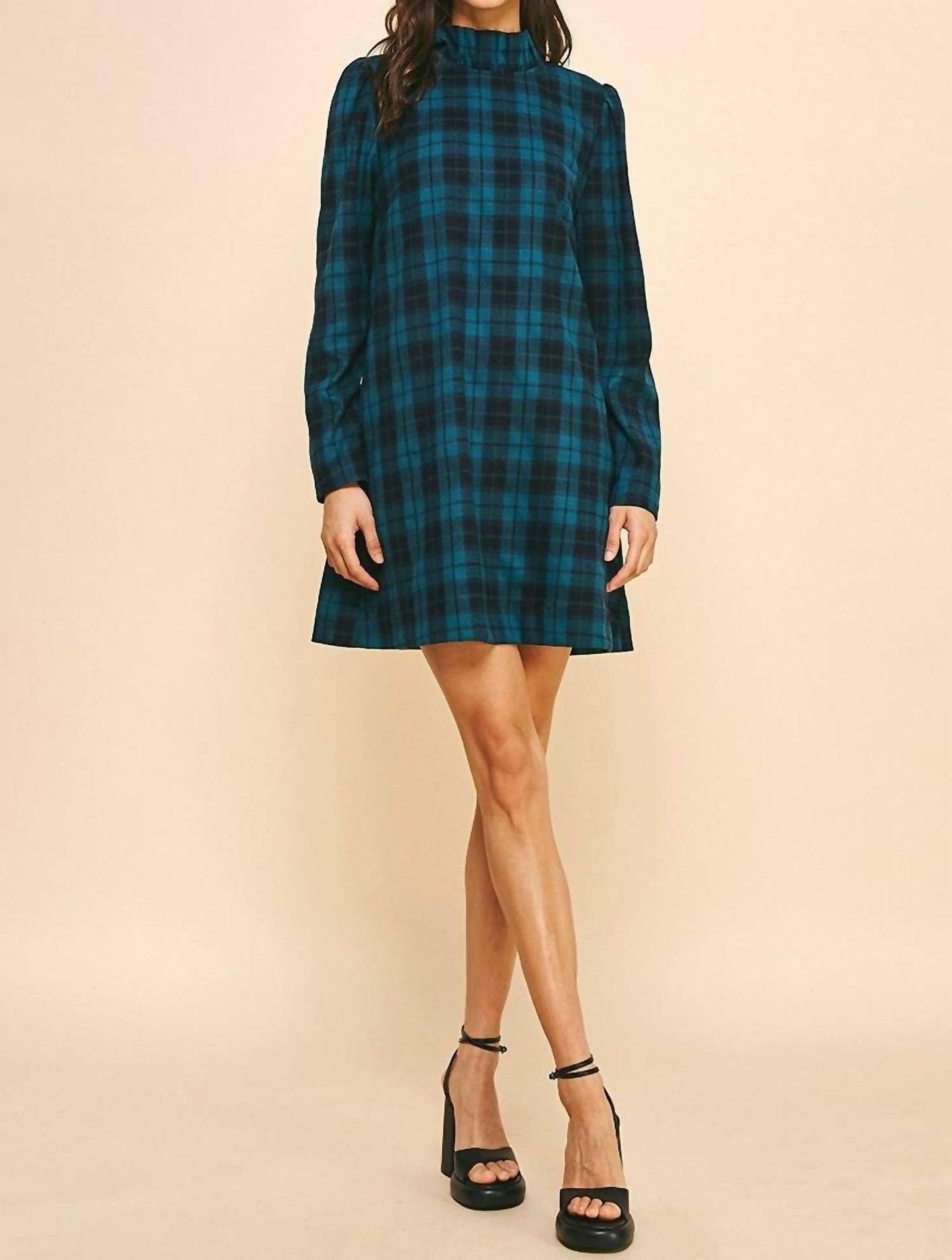 Pinch - Plaid Long Sleeve Mini Dress