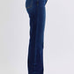 Judy Blue - Mid Rise Straight Leg Jeans With Fray Hem