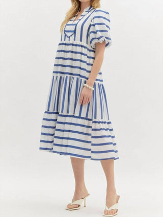 Entro - Striped Midi Dress