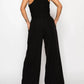 A.C.G. Los Angeles - Dressy & Casual High Waisted Palazzo Belted Pants & Halter Cropped Top Set