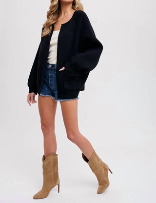 Bluivy - Open Front Sweater Jacket