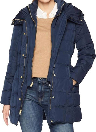 Cole Haan - Taffeta Down Coat With Bib Front And Dramatic Hood