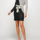 See And Be Seen - Sequin Color Blocked Long Sleeve Dress With Sash