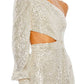 Ieena For Mac Duggal - Sequined One Shoulder Cut Out Gown