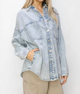 Trendsi - Risen Button Up Long Sleeve Shacket