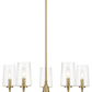 Dazzle Five Lights Chandelier With Clear Seeded Glass - Satin Brass
