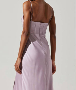 Astr - Cannes Satin Bustier Maxi Dress