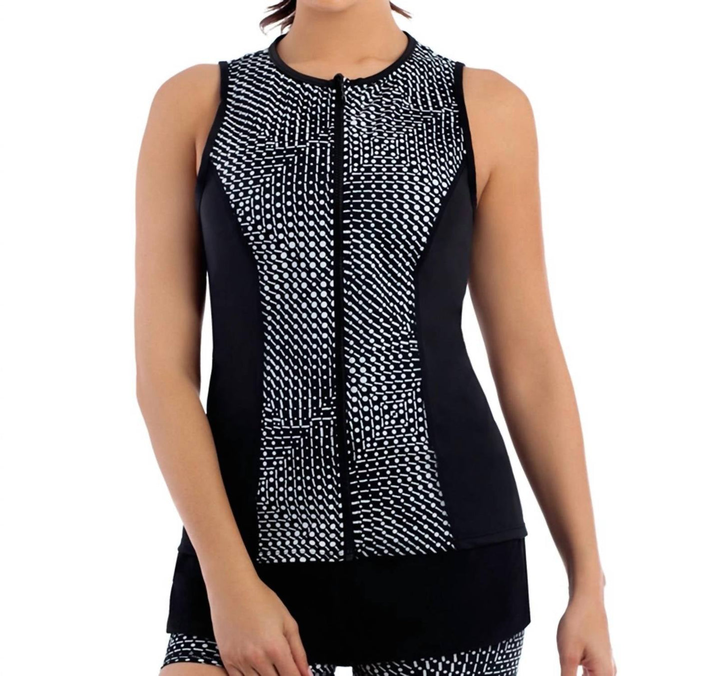 Miraclesuit - Shimmer Bay Active Sleeveless Full Zip Rash Guard