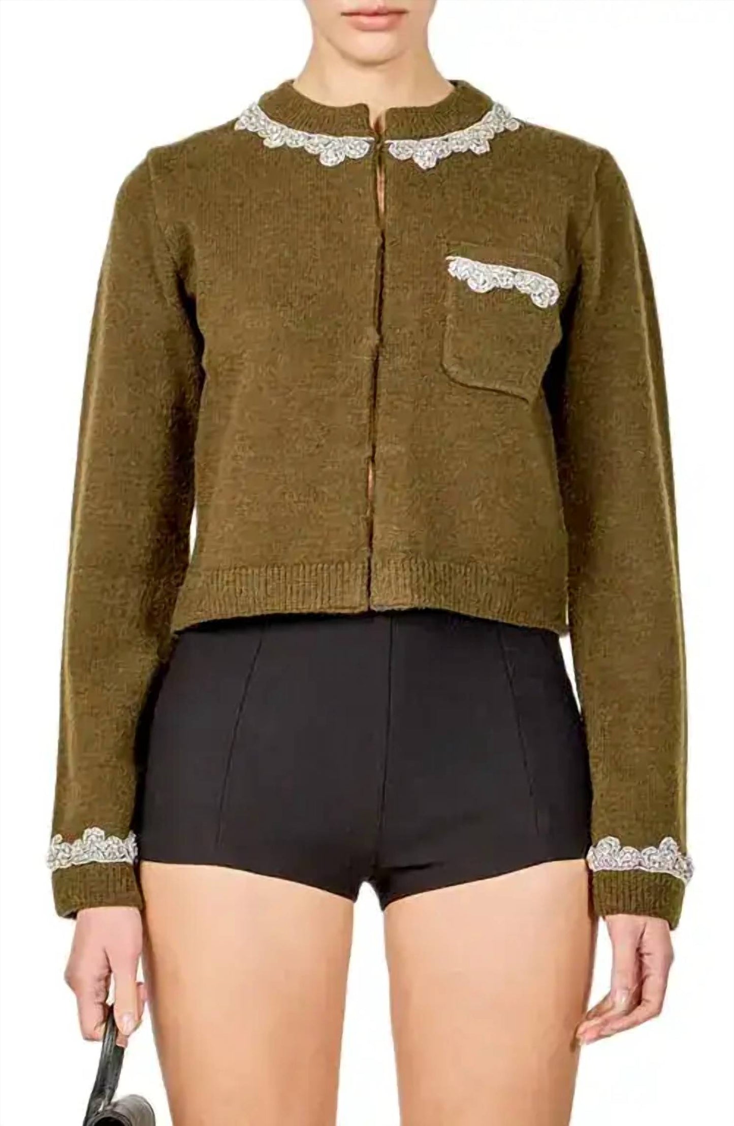 2.7 August Apparel - Jewel Embellished Cardigan