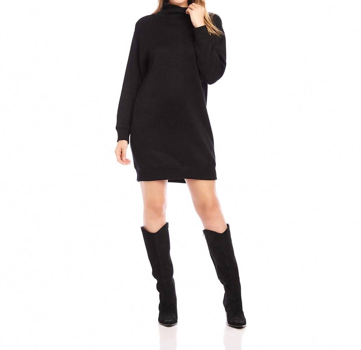 Karen Kane - Faux Wrap Turtleneck Dress