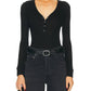 Enza Costa - CASHMERE TENCEL BABY RIB LONG SLEEVE HENLEY