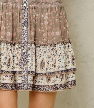 M.A.B.E. - Bani Print Mini Skirt