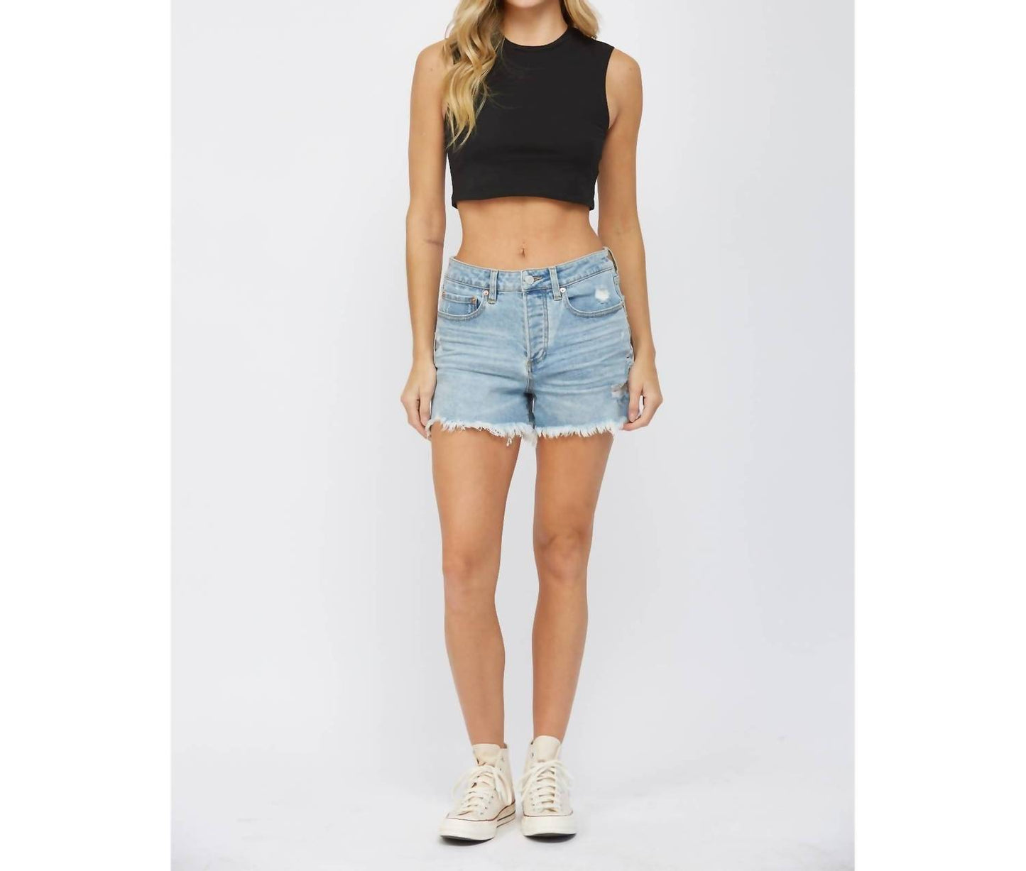 Mica Denim - High Rise Jean Shorts
