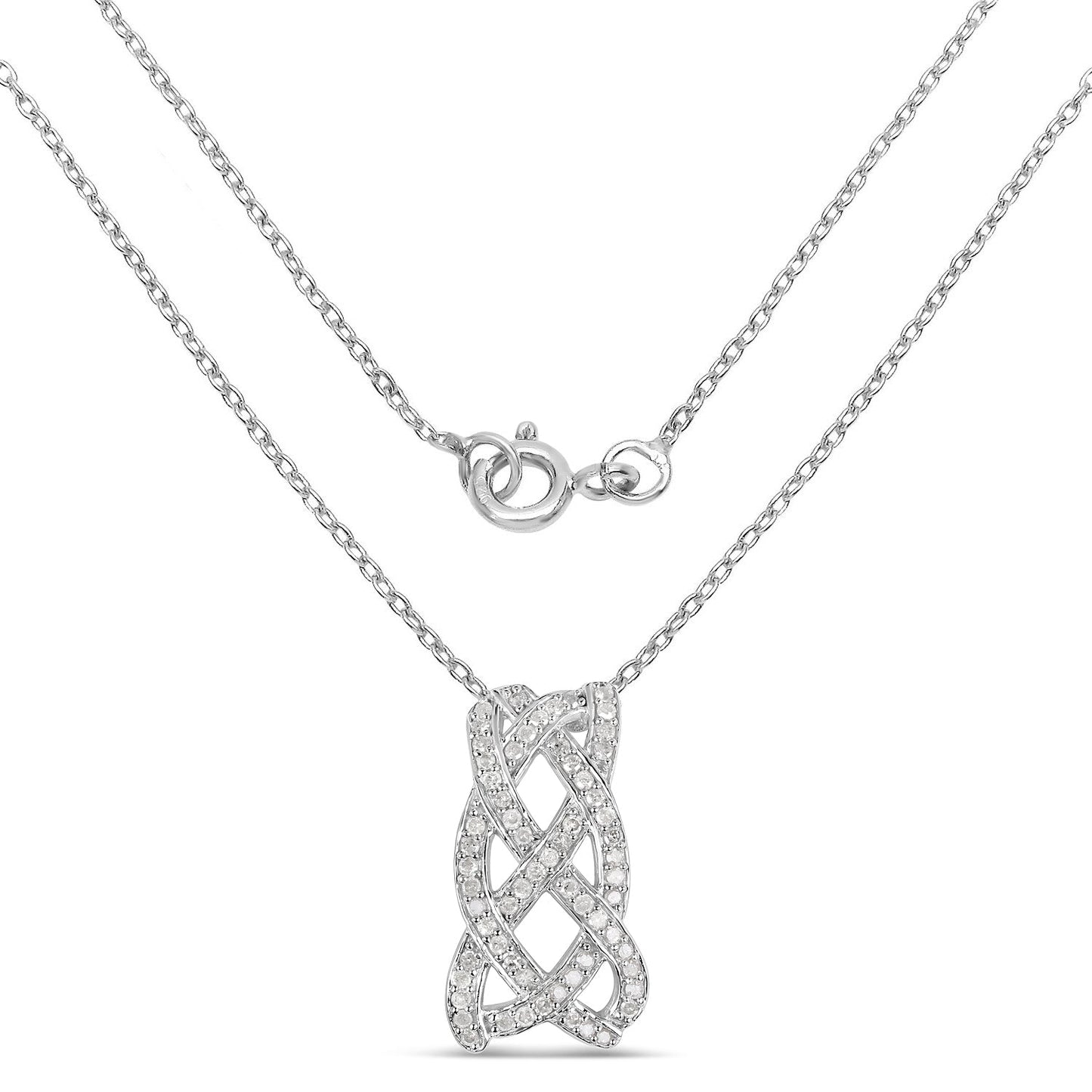 0.54 Carat Genuine White Diamond .925 Sterling Silver Pendant