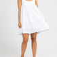 Olivaceous - LINEN RUFFLE STRAP MINI DRESS