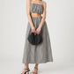 French Connection - Gingham Ruched Waist Midi Skirt