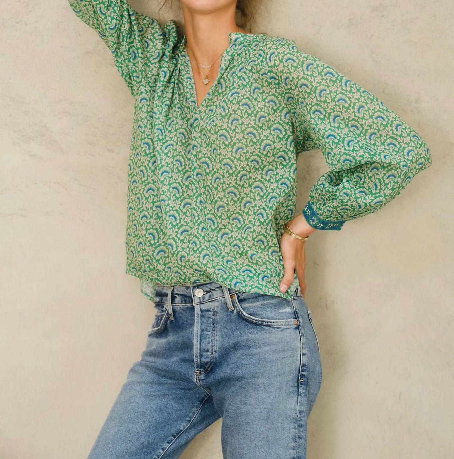 M.A.B.E. - Dana Print Cotton Top