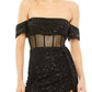 Mac Duggal - Illusion Midriff Corset Off-the-shoulder Dress