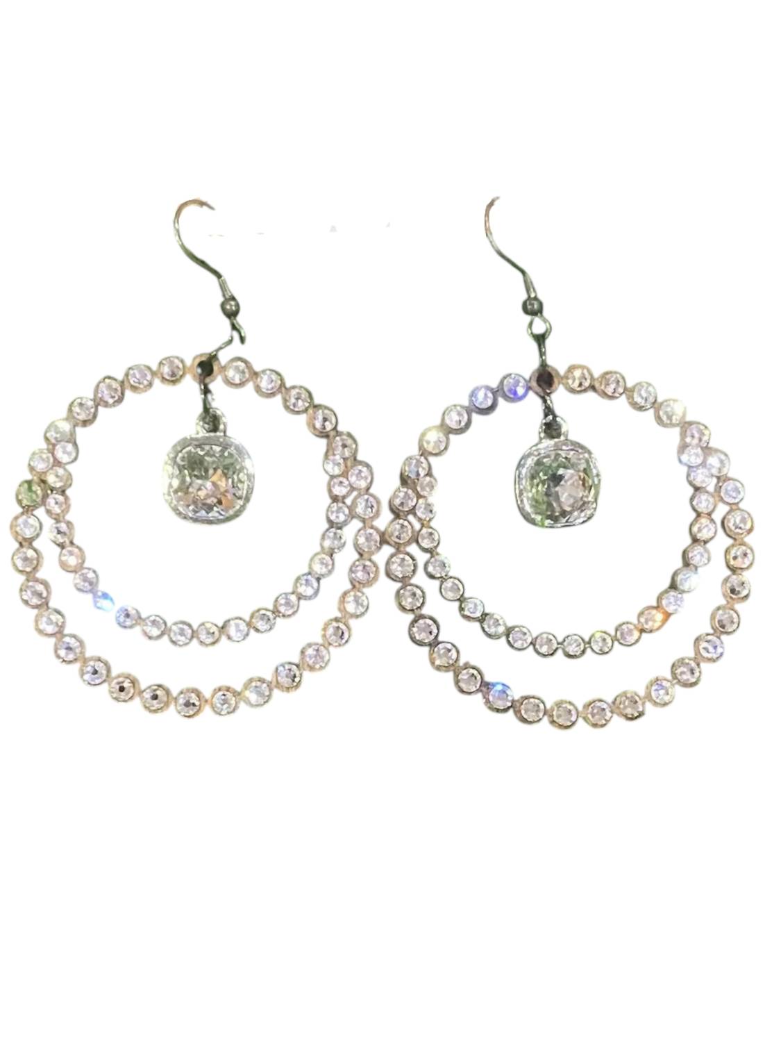 Sweet Ginger - Women's Scalloped Double Circle Earrings
