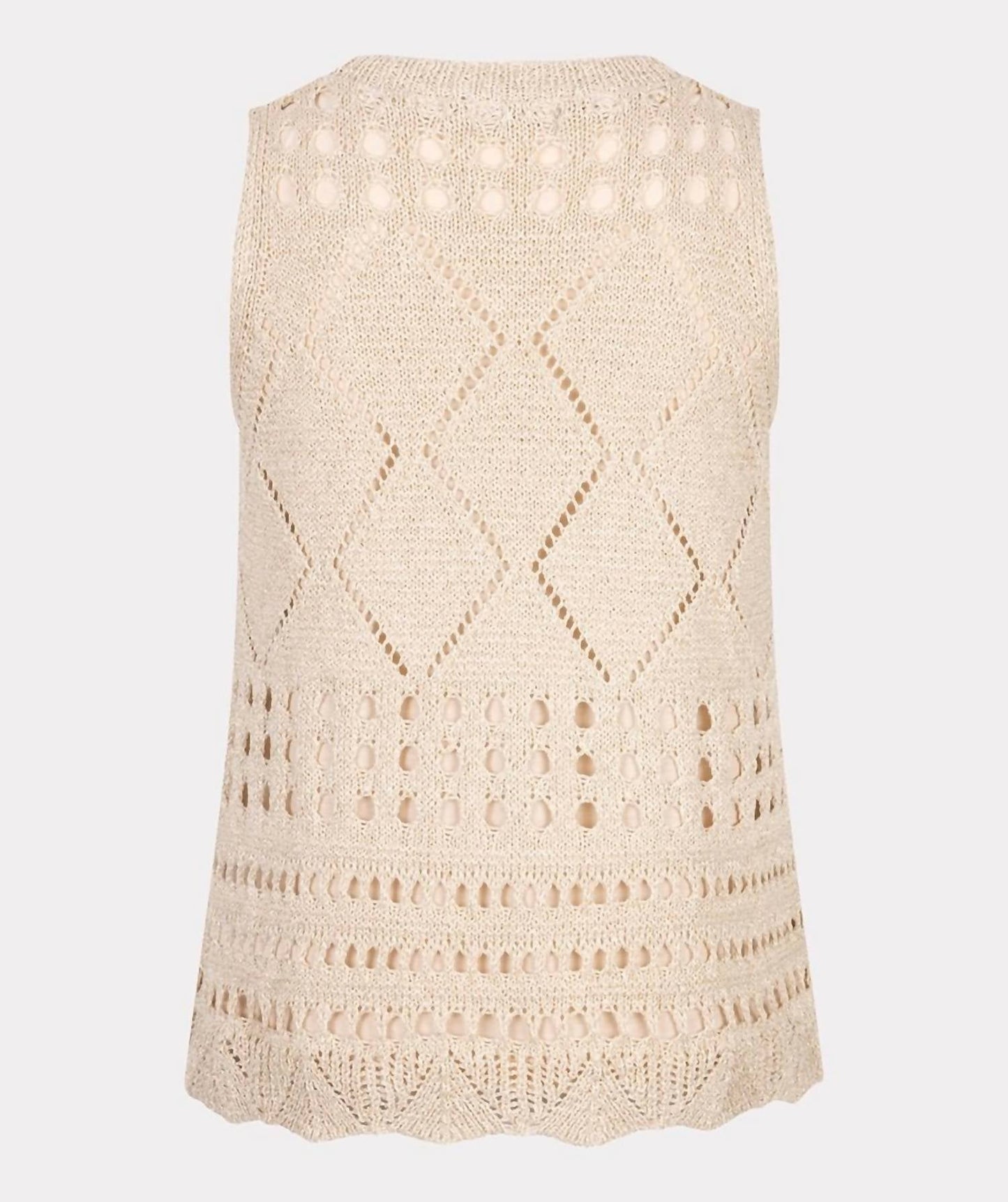 Esqualo - Fancy Open Knit Lurex Tank Top