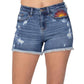 Judy Blue - Hi-rise Sun Embroidery Cutoff Shorts
