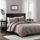 3 Piece Velvet Quilt Set Taupe Full/Queen