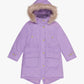 London Fog - Girls Zip-front Mid Cinch Quilted Parka With Fur Trimmed Hood