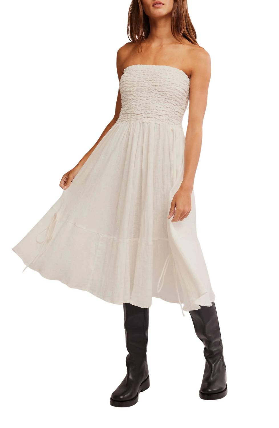 Free People - Prairie Convertible Cotton Smocked Skirt