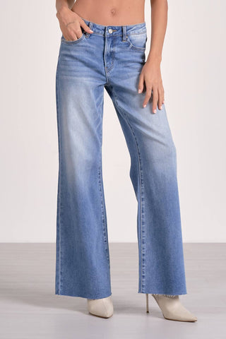 Elan - Denim Wash Wide Leg Jeans
