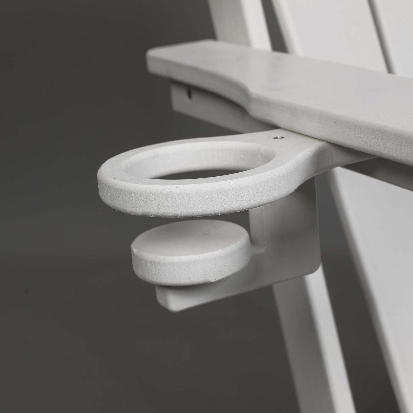 Folding Adirondack Chair with Dual Cup Holder - White
