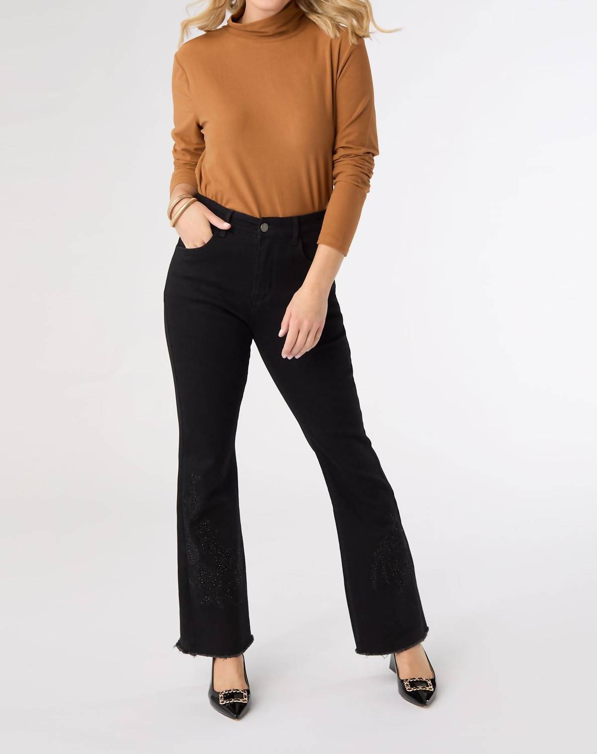 Coco + Carmen - Everstretch Baby Bootcut With Bottom Embroidery Jeans
