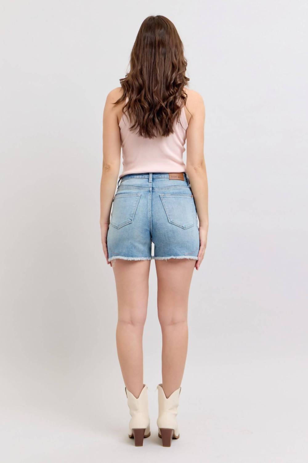 Judy Blue - High Waist Western Embroidery Detail Cut Off Denim Short