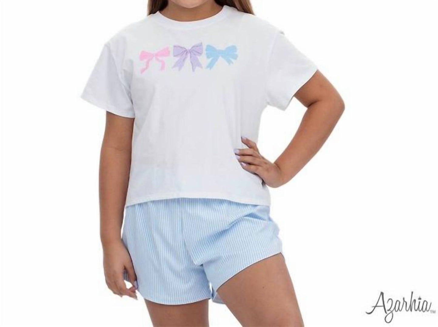 Azarhia - Girls Pastel Bows Tee