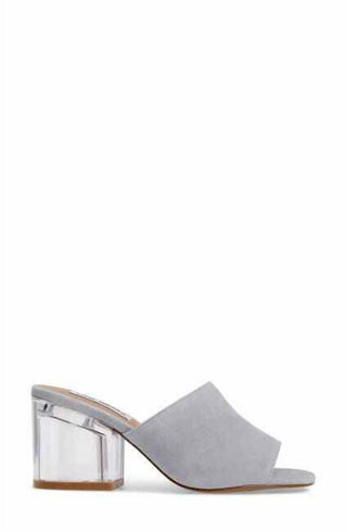 Steve Madden - Women Dalis Suede Leather Sandals Clear Block Heel Slip On Mules