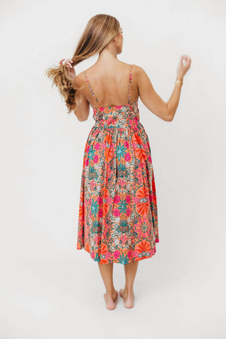 Olivaceous - Splash Midi Dress