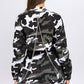 American Bazi - Edgy Camo Cropped Jacket With Chains