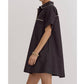 Style Usa - Collared Short Sleeve Mini Dress