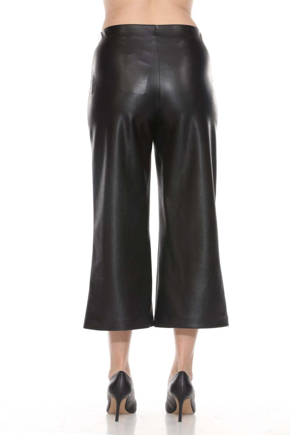Joseph Ribkoff - Leatherette Pull On Culotte Pant