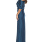 Joseph Ribkoff - Draped Cold Shoulder Satin Long Dress