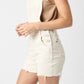 Judy Blue - Ecru Destroy Overall Shorts