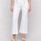 Charlie B - Cropped Pull-on Flare Jeans With Front Buttons
