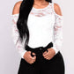 Asz - Lace Cold Shoulder Long Sleeve